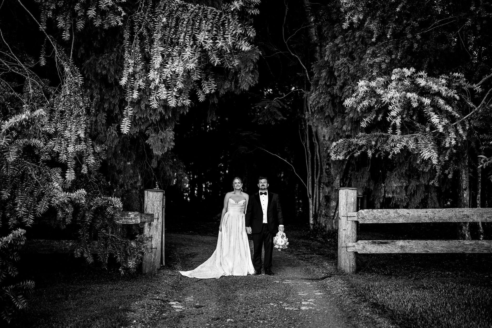 Couple in front of the entrance gate