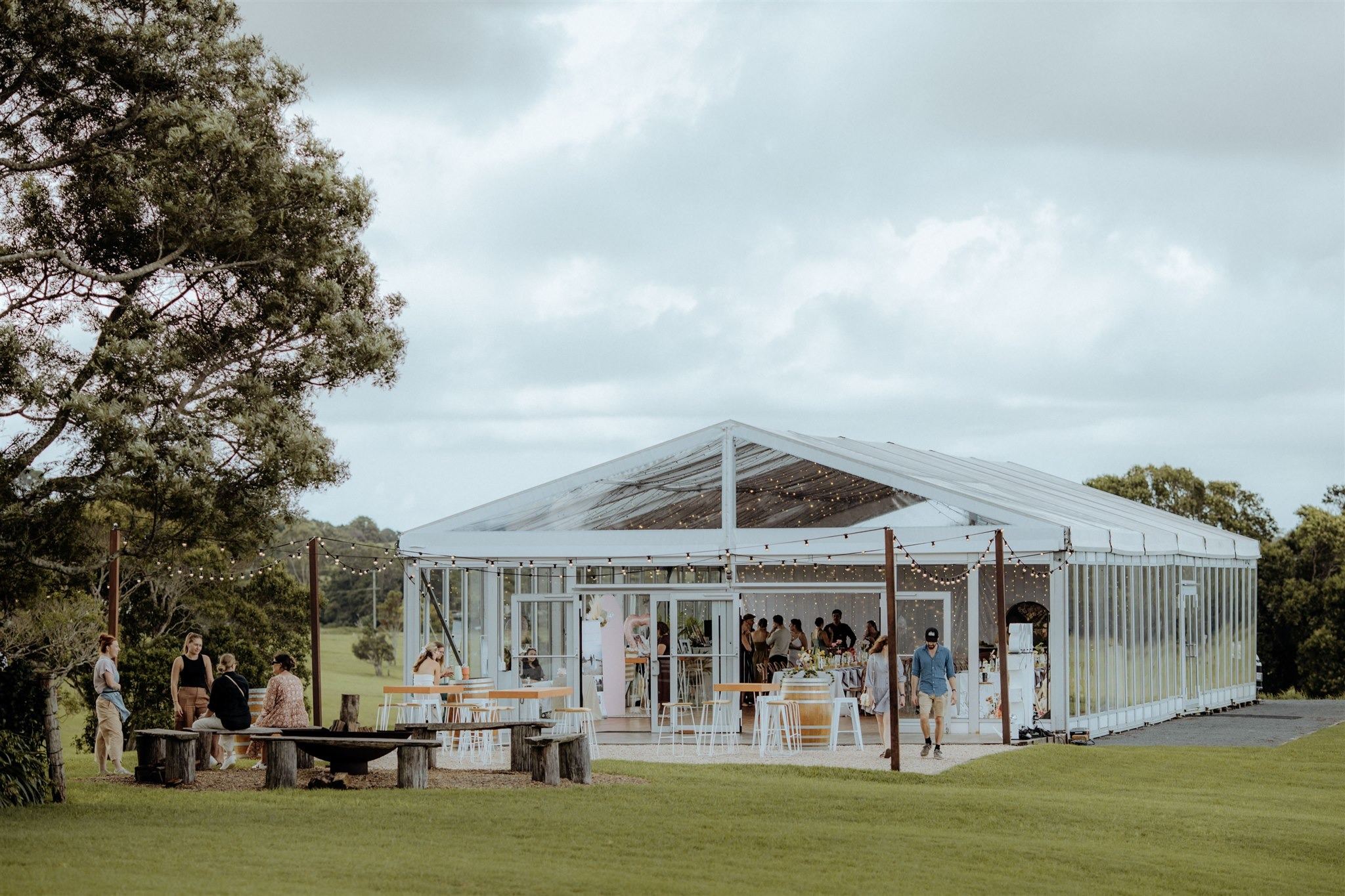 The marquee on the ridge by day
